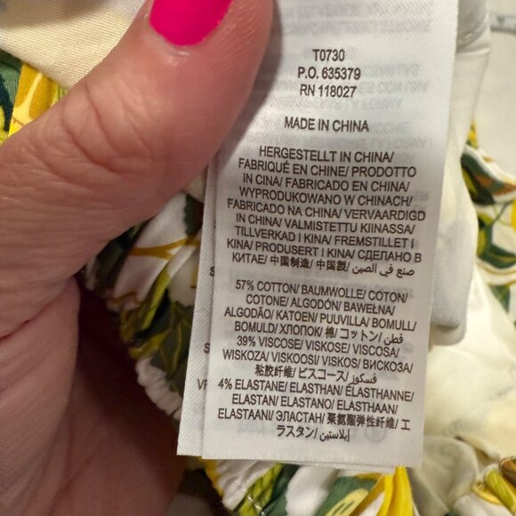 Boden Danby Lemon Vine Print High Waist Pull-On Pants NWT US Size 4 - Picture 6 of 9